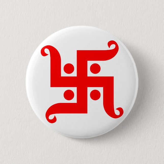 swastika 6 cm round badge (Front)