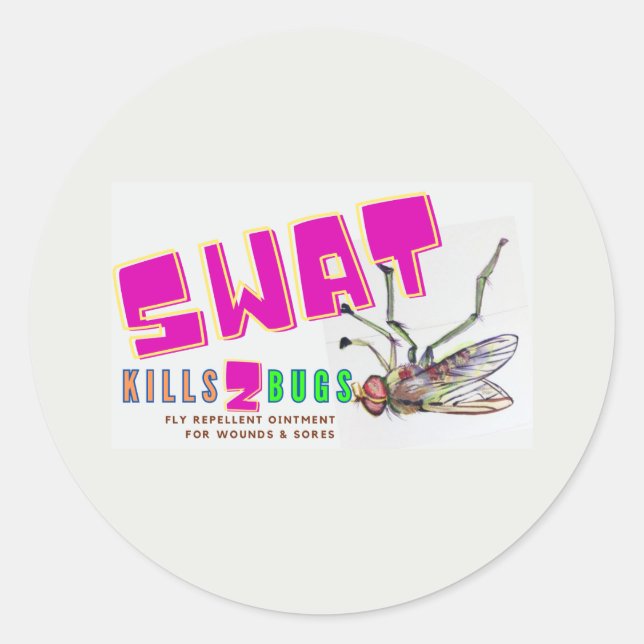 swat fly ointment for horses classic round sticker (Front)