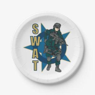 SWAT Police Officer Paper Plate