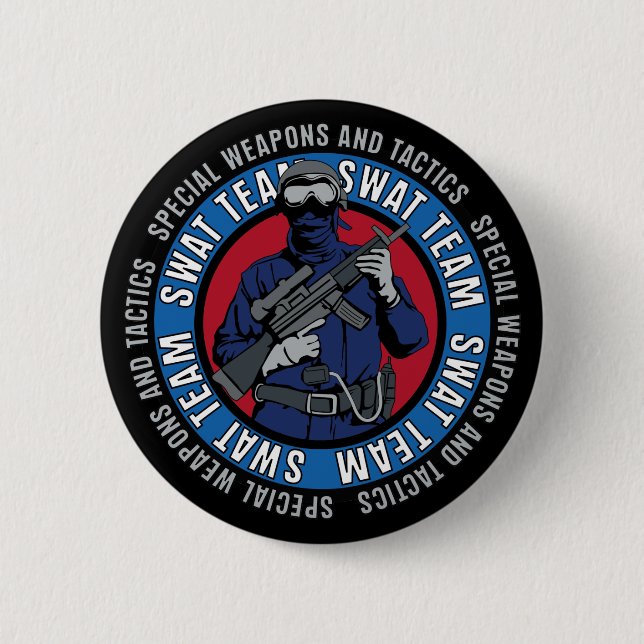 Swat Team 6 Cm Round Badge (Front)
