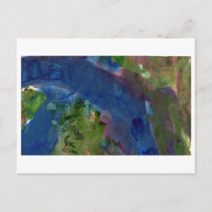 Swath of blue abstract postcard