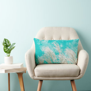 Sway - Ornamental Grasses Against a Blue Sky Lumbar Cushion