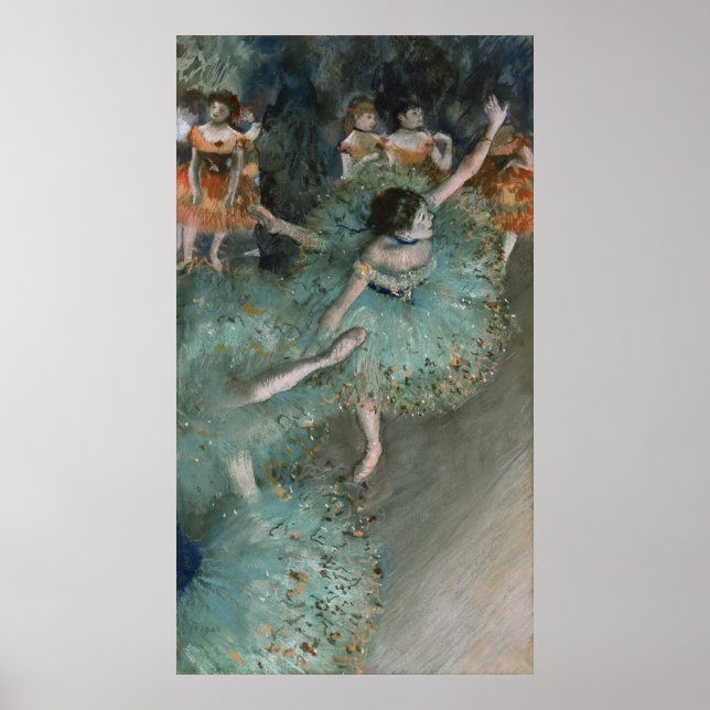 Swaying Dancer, Dancer in Green by Edgar Degas Poster (Front)