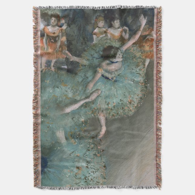 Swaying Dancer Dancer in Green Edgar Degas Throw Blanket (Front Vertical)