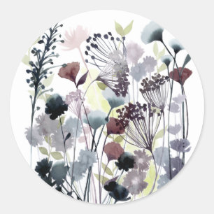 Swaying Florets II Classic Round Sticker