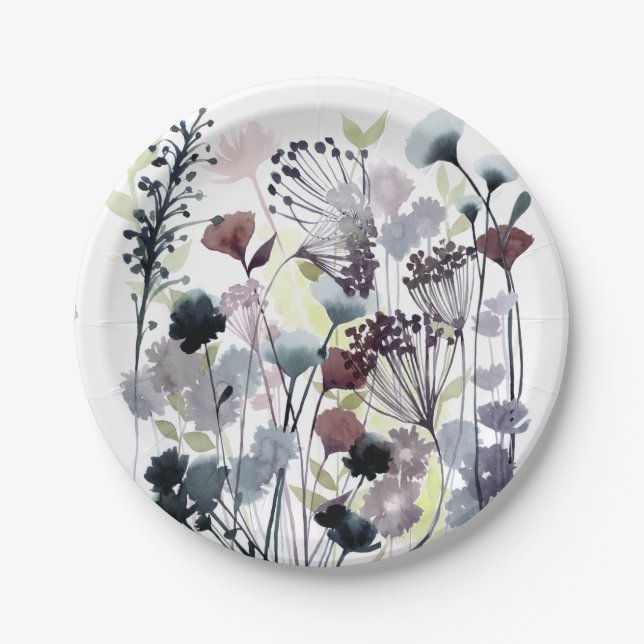 Swaying Florets II Paper Plate (Front)