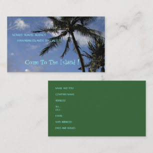 "Swaying Palm Trees, Blue Sky,White Clouds" photog Business Card