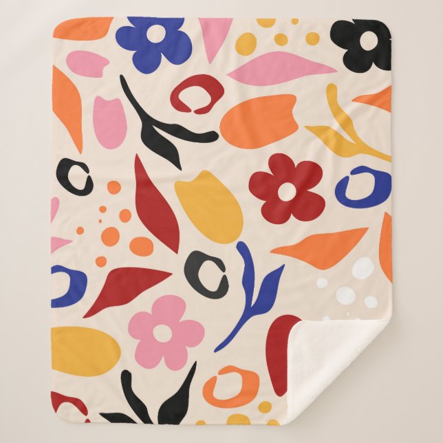 Swaying Petals Sherpa Blanket (Front)