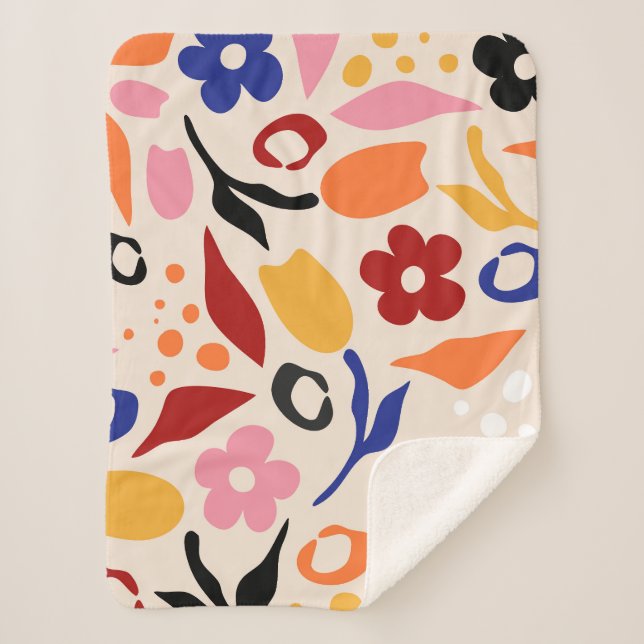 Swaying Petals Sherpa Blanket (Front)