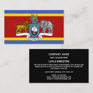 Swazi Flag & Coat of Arms, Flag of Eswatini Business Card