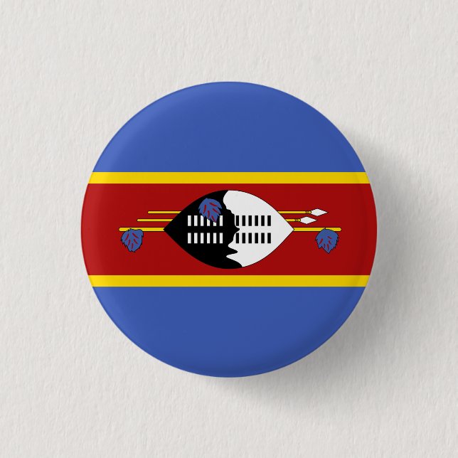 Swazi Flag, Flag of Eswatini 3 Cm Round Badge (Front)
