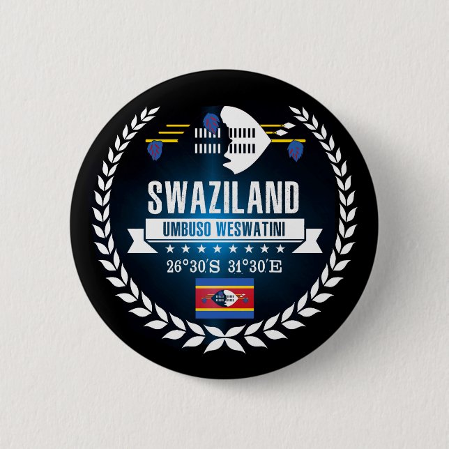 Swaziland 6 Cm Round Badge (Front)