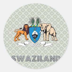 Swaziland Coat of Arms Classic Round Sticker
