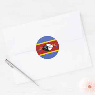 Swaziland flag classic round sticker