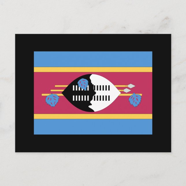 Swaziland Flag Postcard (Front)
