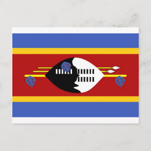 Swaziland flag postcard