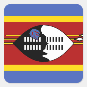 Swaziland Flag Square Sticker