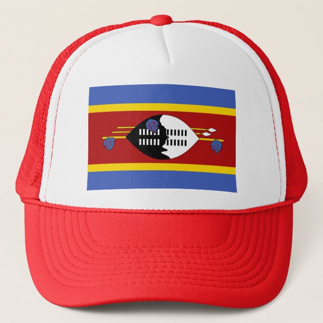 Swaziland Flag Trucker Hat (Front)
