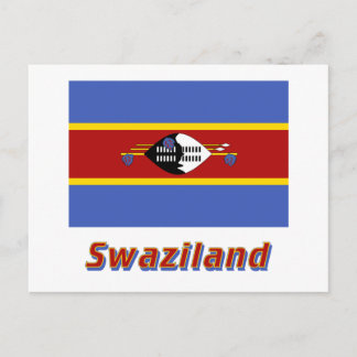 Swaziland Flag with Name Postcard