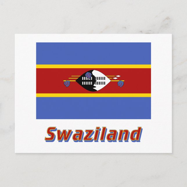 Swaziland Flag with Name Postcard (Front)