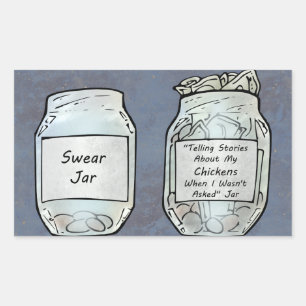 Swear Jar and Chicken Jar Rectangular Sticker