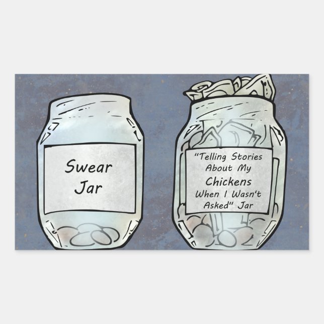 Swear Jar and Chicken Jar Rectangular Sticker (Front)