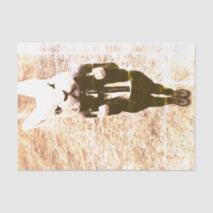 Swearing Rabbit Costume Sepia Distressed  Tissue Paper
