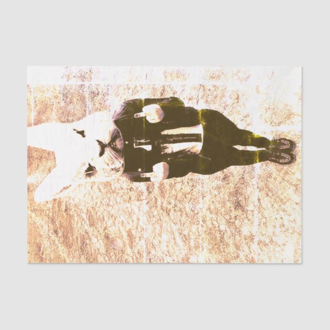 Swearing Rabbit Costume Sepia Distressed  Tissue Paper (Front)