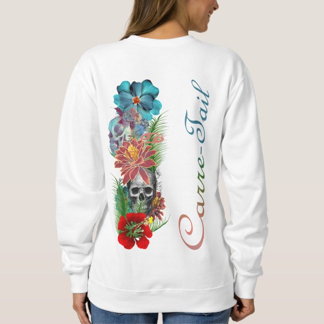 Sweat cranes and flowers sweatshirt (Back)