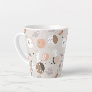 Sweat Dream Bunnies In Space Pattern Latte Mug