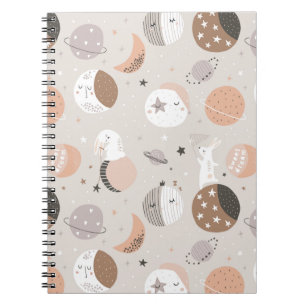 Sweat Dream Bunnies In Space Pattern Notebook