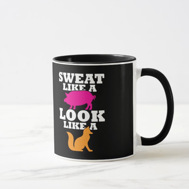Sweat Like A Pig Look Like A Fox - Women's Workout Mug (Right)