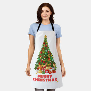 Sweat Merry And Bright Christmas Family Holiday Apron