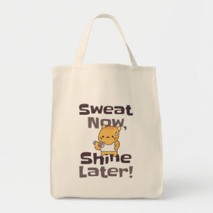 Sweat Now, Shine Later – Cute Fitness Cat Workout  Tote Bag