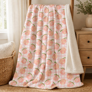 Sweat peach pattern sherpa blanket