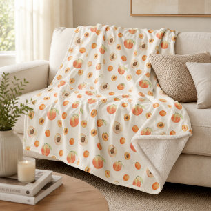 Sweat peach pattern sherpa blanket