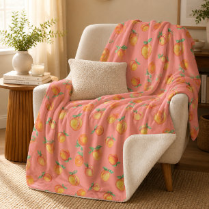 Sweat peach pattern sherpa blanket