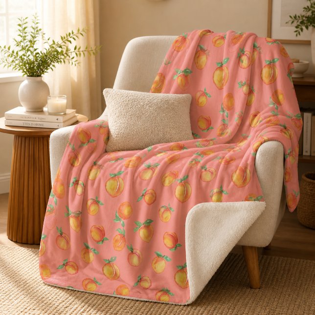 Sweat peach pattern sherpa blanket (Creator Uploaded)