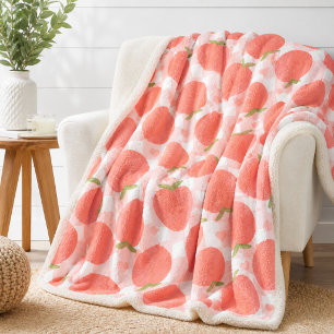 Sweat peach pattern sherpa blanket