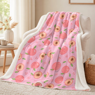 Sweat peach pattern sherpa blanket