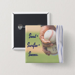 Sweat plus Sacrifice equals Success BASEBALL 15 Cm Square Badge