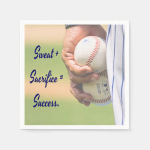 Sweat plus Sacrifice equals Success BASEBALL Napkin