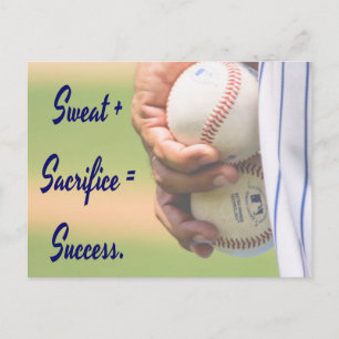 Sweat plus Sacrifice equals Success BASEBALL Postcard