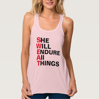 Sweat workout She will endure all things cool gym Singlet