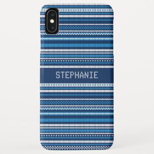 Sweater Blue White Stripe Christmas Personalized Case-Mate iPhone Case