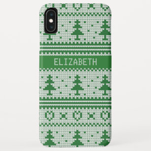 Sweater Green White Christmas Tree Personalised Case-Mate iPhone Case