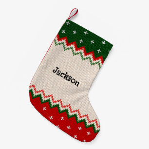 Sweater Pattern Personalized Christmas Stocking