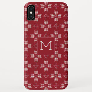 Sweater Red White FairIsle Christmas Monogram Case-Mate iPhone Case