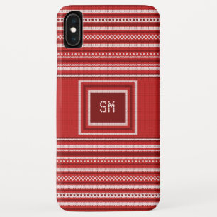 Sweater Red White Monogram Christmas Holiday Case-Mate iPhone Case