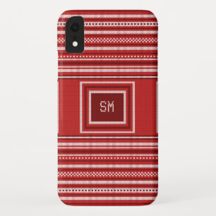 Sweater Red White Monogram Christmas Holiday Case-Mate iPhone Case